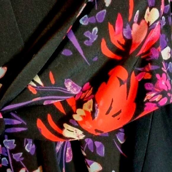 RACHEL ROY Floral Print Tie-Wrap Mini Long Sleeve Dress Size 4 - Picture 4 of 8